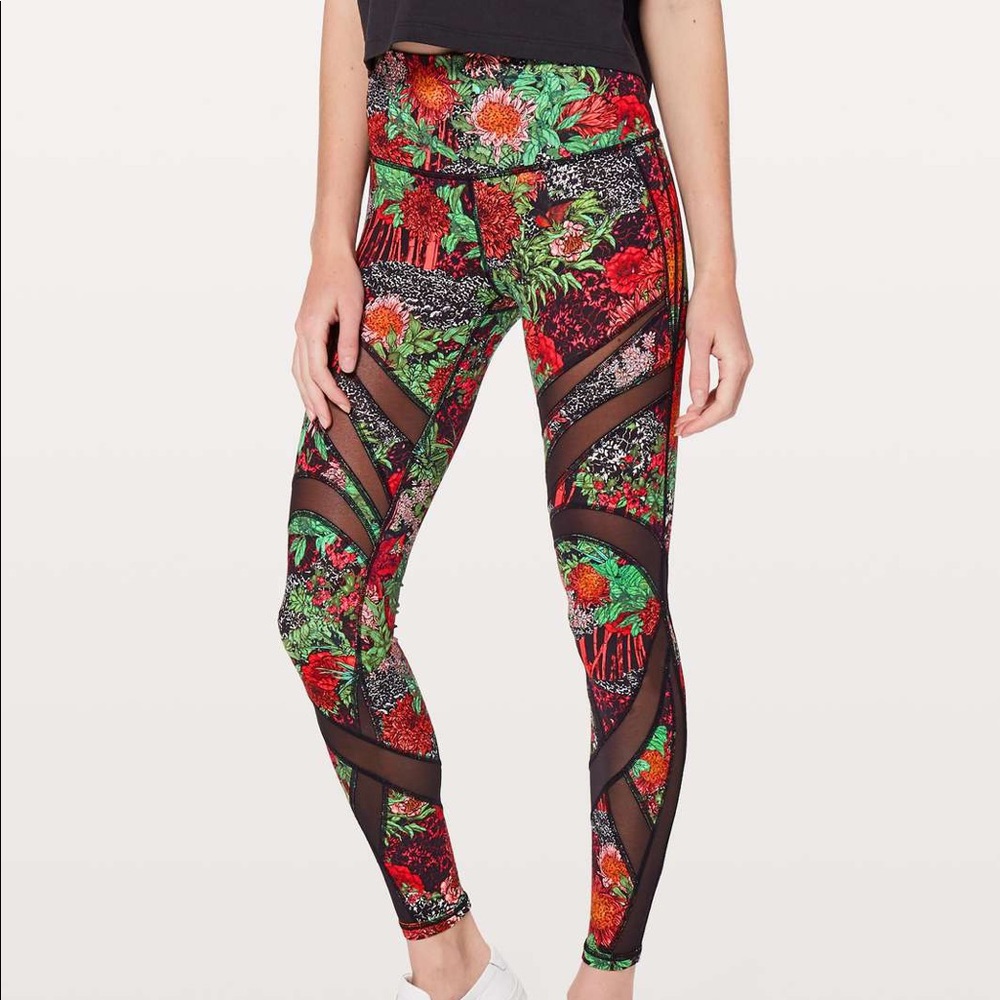Lululemon Wunder Under High Rise Zen Garden Multi Sz8